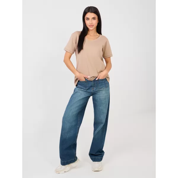  Dámské tričko RUE PARIS RV-TS-A1094.45 DARK BEIGE 