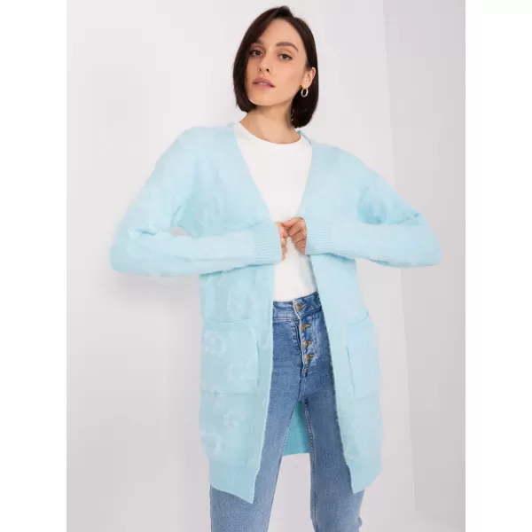  Dámský kardigan WOOL FASHION ITALIA AT-SW-234502.38X LIGHT BLUE 