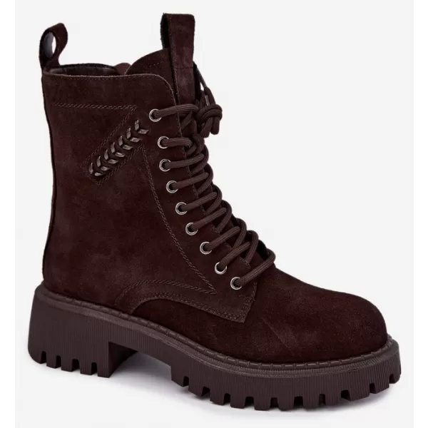  Dámské kotníkové boty D&A JC62-1035 BROWN 