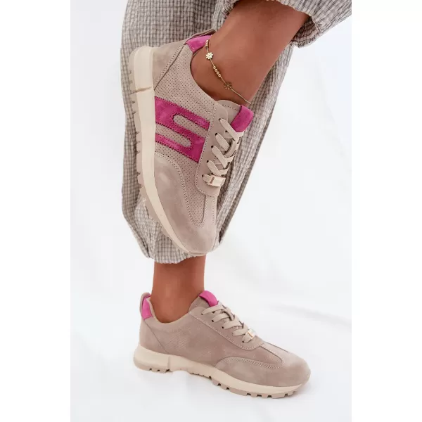  Dámské tenisky BOTO GD-XW-1054 BEIGE/FUCHSIA 