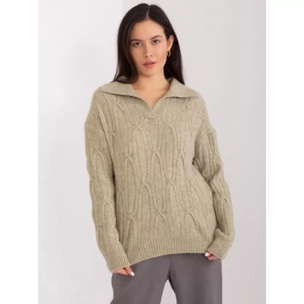  Dámský svetr WOOL FASHION ITALIA AT-SW-2349-2.27 KHAKI 