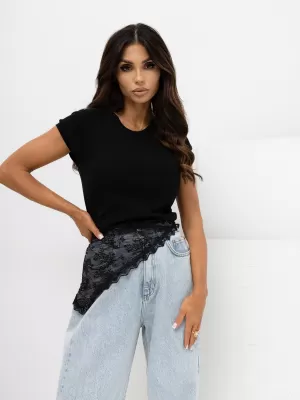 Dámské tričko RUE PARIS RV-TS-A1442.15 BLACK