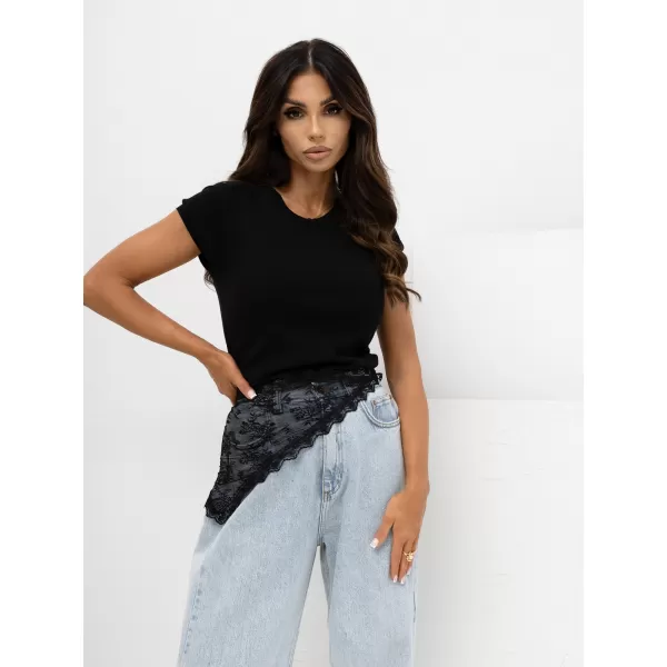  Dámské tričko RUE PARIS RV-TS-A1442.15 BLACK 