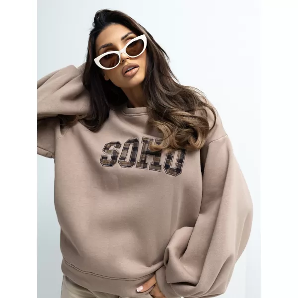  Dámská mikina RUE PARIS RV-BL-A1040.03 DARK BEIGE 