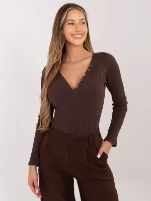 Dámská halenka RUE PARIS RV-BZ-A1045.99 DARK BROWN