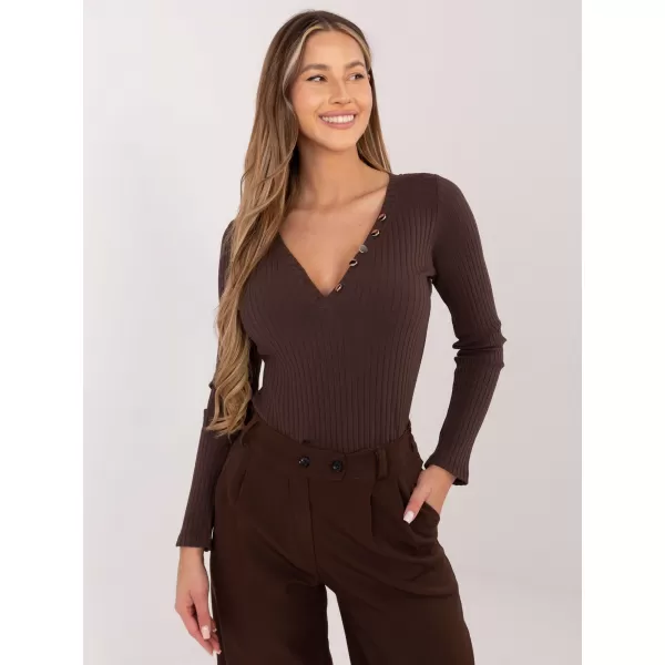  Dámská halenka RUE PARIS RV-BZ-A1045.99 DARK BROWN 