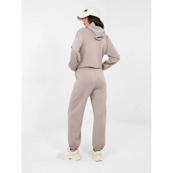  Dámská tepláková souprava RUE PARIS IT-KMPL-22181.30 DARK BEIGE 