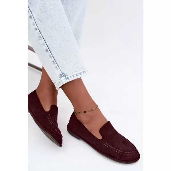  Dámské mokasíny BOTO 9889 BURGUNDY SUEDE 
