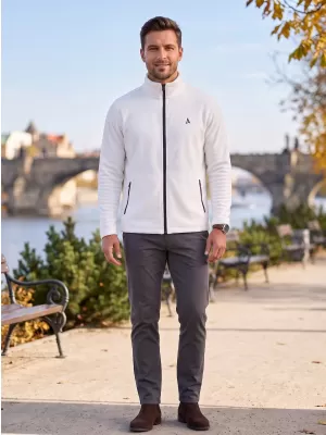 Pánská fleece mikina ALTISPORT ALM002852 BÍLÁ