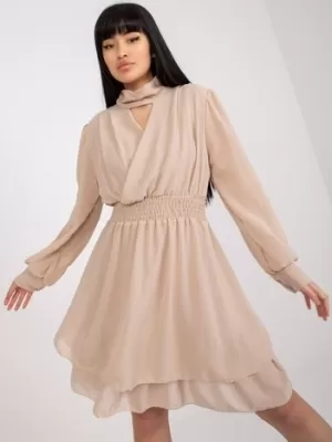 Dámské šaty OCH BELLA TW-SK-BI-1300.36 BEIGE