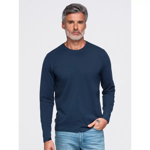  Pánské tričko OMBRE OM-LSBL-0142 NAVY BLUE 