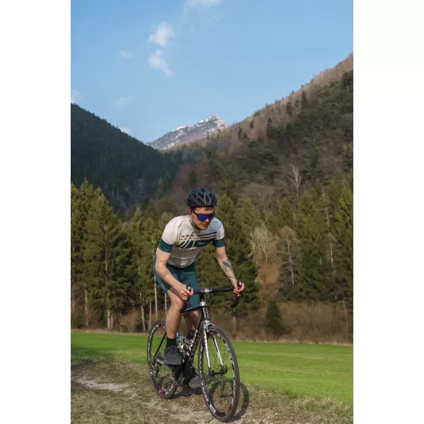  Pánský cyklo dres NORDBLANC STEER NBSMF8080 BÉŽOVÁ 