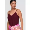 Dámské tílko OMBRE OW-TS-E0057 BURGUNDY