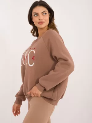 Dámská mikina MY RED LIPS EM-BL-857.88 BROWN