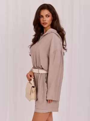Dámská mikina RUE PARIS IT-BL-10362.24 DARK BEIGE
