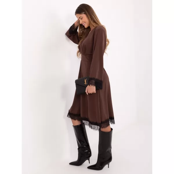  Dámské šaty ITALY MODA MI-SK-92477.18P DARK BROWN 