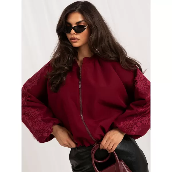  Dámská bunda ITALY MODA MI-KR-3537.74 BURGUNDY 