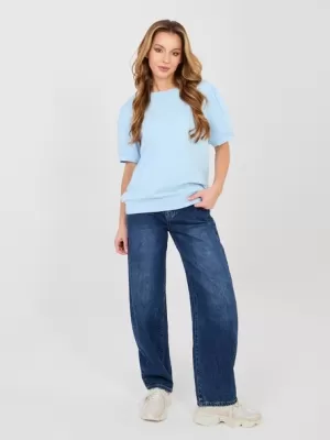 Dámské triko RUE PARIS RV-BZ-A1184.21 LIGHT BLUE