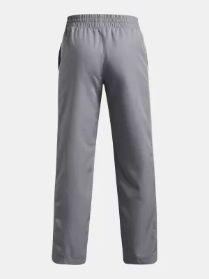 Chlapecké kalhoty UNDER ARMOUR UA B RIVAL WVN PANT 1390155-035 ŠEDÁ