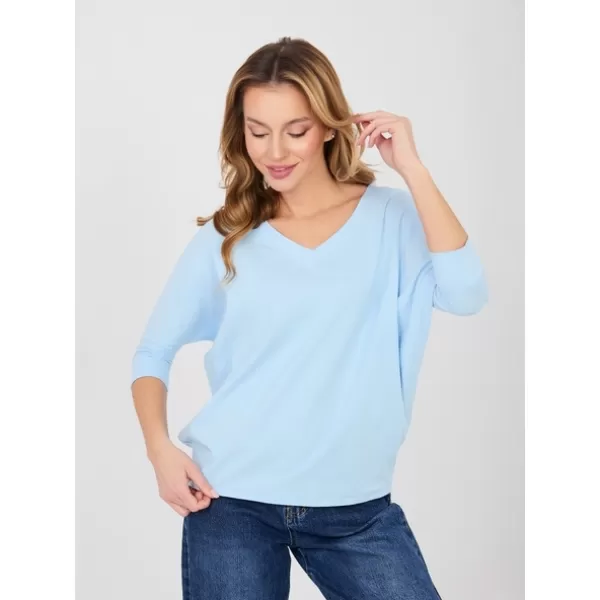  Dámská halenka RUE PARIS RV-BZ-A1186.89 LIGHT BLUE 