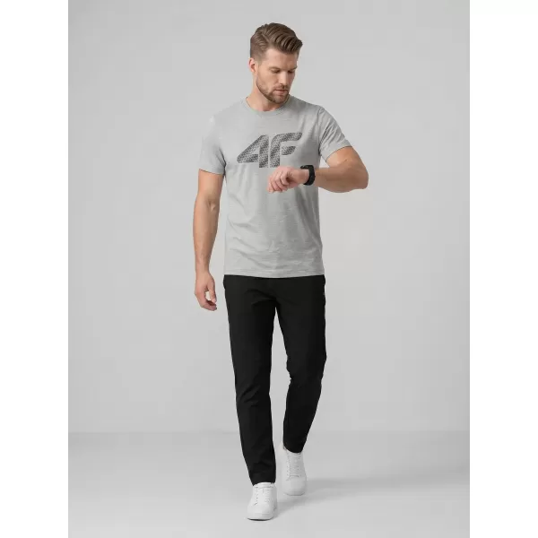 Pánské triko 4F 4FWMM00TTSHM3342 COLD LIGHT GREY MELANGE 