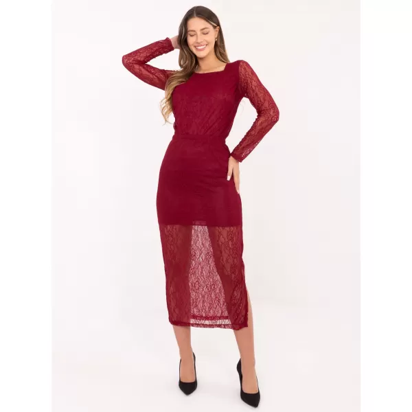  Dámská sukně RUE PARIS MI-SD-122436.60 BURGUNDY 