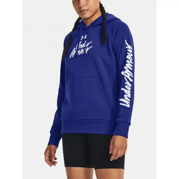  Dámská mikina UNDER ARMOUR UA RIVAL FLEECE GRAPHIC HDY 1379609-400 MODRÁ 