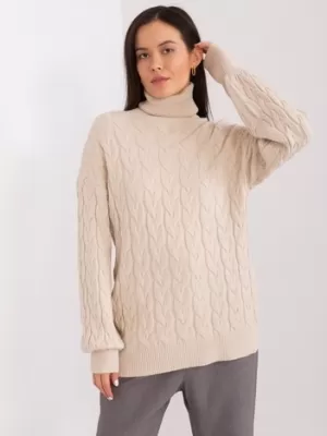 Dámský svetr WOOL FASHION ITALIA AT-SW-2348.07 LIGHT BEIGE