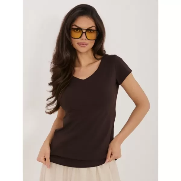  Dámské triko RUE PARIS RV-BZ-A1267.08 DARK BROWN 