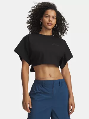 Dámské triko UNDER ARMOUR CROPPED SCRIPT SS TEE 6009677-008 ČERNÁ