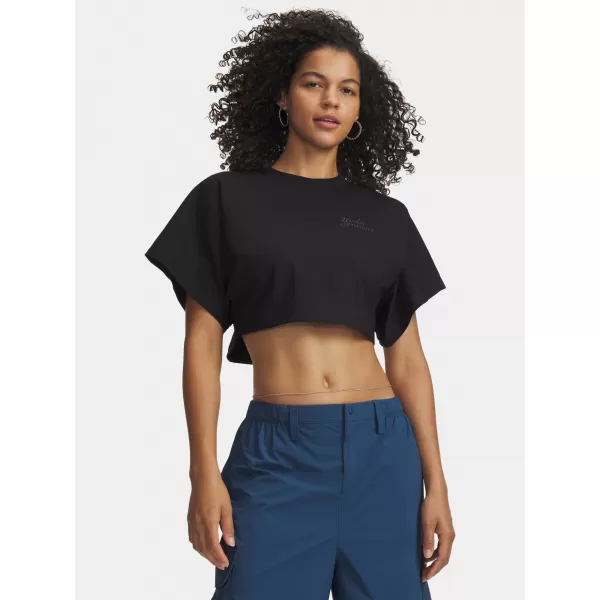  Dámské triko UNDER ARMOUR CROPPED SCRIPT SS TEE 6009677-008 ČERNÁ 