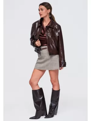 Dámská bunda OMBRE OW-JAFL-0145 BROWN