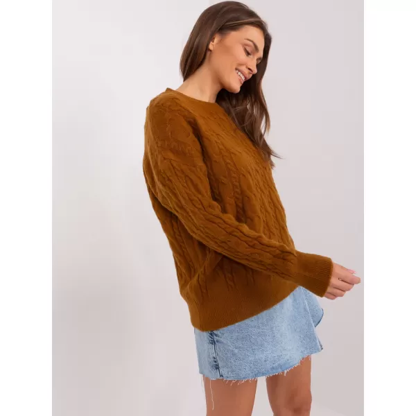  Dámský svetr WOOL FASHION ITALIA AT-SW-2335-1.68P LIGHT BROWN 