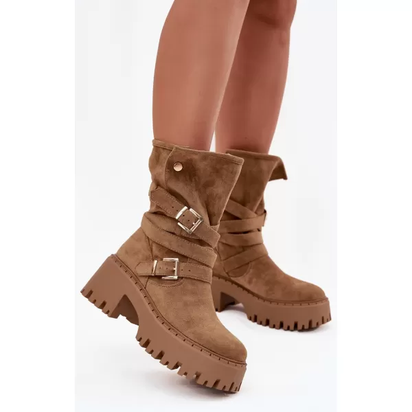  Dámské kotníkové boty BOTO QH7825/DA185 CAMEL 