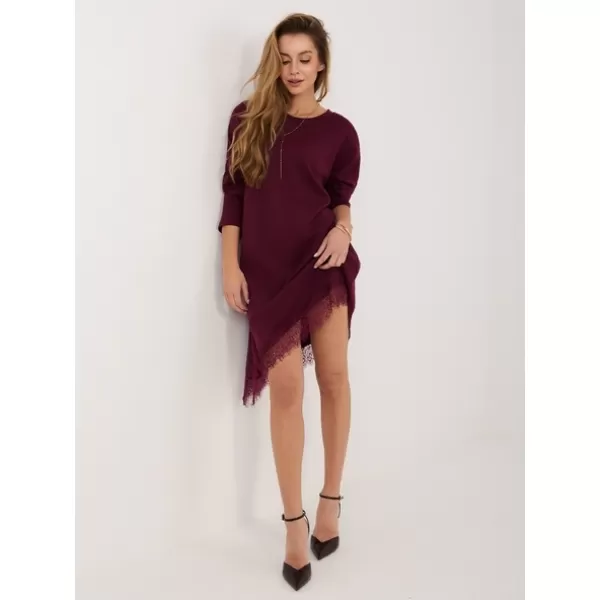  Dámské šaty OCH BELLA TW-SK-BI-24376.31 BURGUNDY 