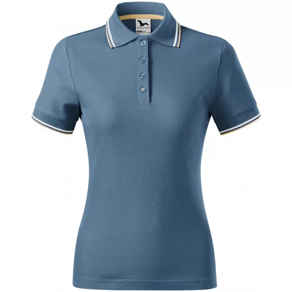  Dámské triko s límečkem MALFINI FOCUS 233 DENIM 