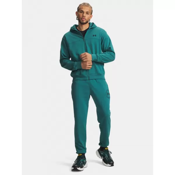  Pánské tepláky UNDER ARMOUR RIVAL LW GRAPHIC JOGGER 6014688-338 ZELENÁ 