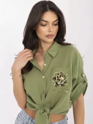 Dámská košile ITALY MODA DHJ-KS-8595-1.66 KHAKI