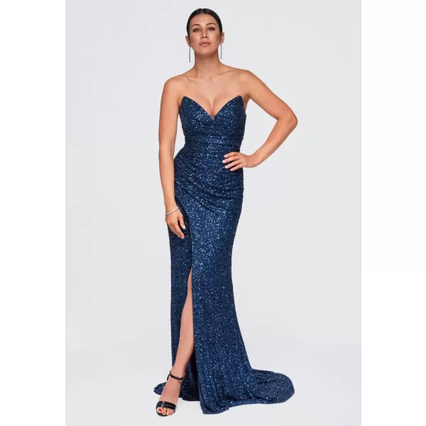  Dámské šaty LARICA LA-OM-DLR448 NAVY BLUE 