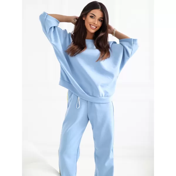  Dámská tepláková souprava RUE PARIS IT-KMPL-22215.77 LIGHT BLUE 