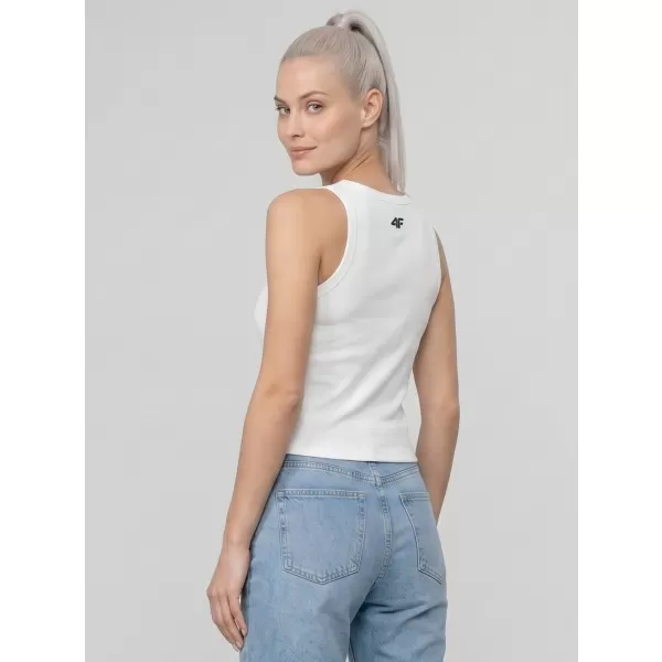  Dámské tílko 4F 4FWMM00TSLEF299 WHITE 