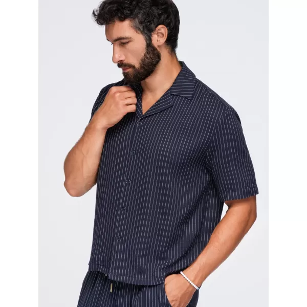  Pánská košile OMBRE OM-SHSS-0222 NAVY BLUE 