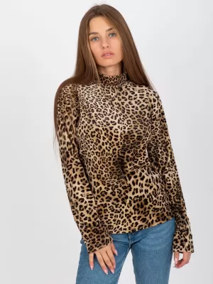 Dámská halenka RUE PARIS RP-BZ-8187-3.10 BLACK AND BEIGE