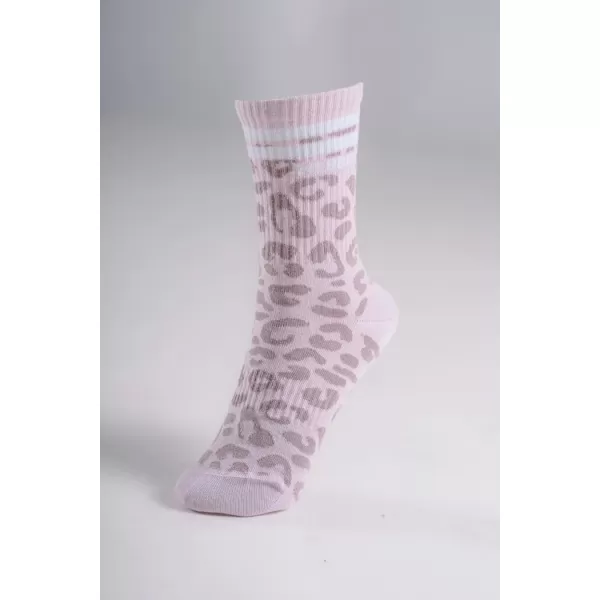  Crew ponožky s leopardím vzorem NEBBIA PRIMAL 106 PINK LEOPARD 
