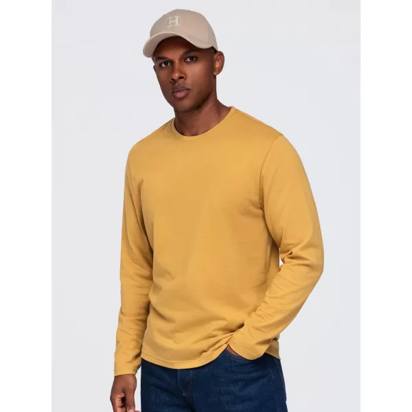  Pánské tričko OMBRE OM-LSBL-0142 MUSTARD 