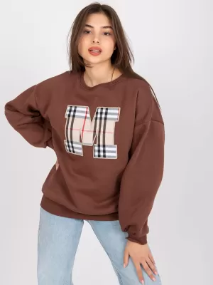 Dámská mikina EX MODA EM-BL-U617.95 DARK BROWN