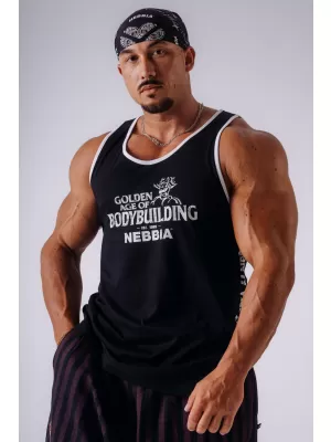 Pánské tílka NEBBIA OLYMPIA MUSCLE BACK STRINGER 948 BLACK