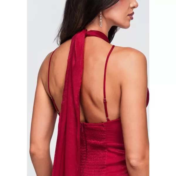  Dámské šaty LARICA LA-OM-DLR456 BURGUNDY 