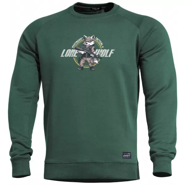  Pánská mikina PENTAGON HAWK SWEATER LONE WOLF K09019-LO SPRINGBOK GREEN 