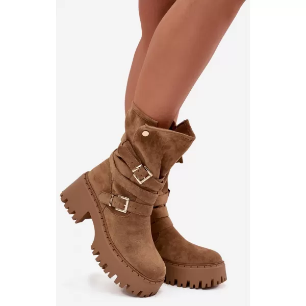  Dámské kotníkové boty BOTO QH7825/DA185 CAMEL 